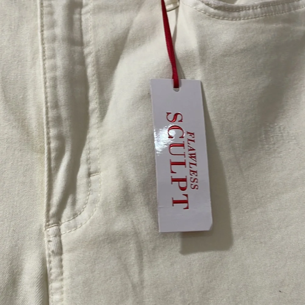 New Size 14 Jennifer Lopez High Rise Skinny cream jeans 62% cotton!!🍀🍀 - Picture 8 of 9